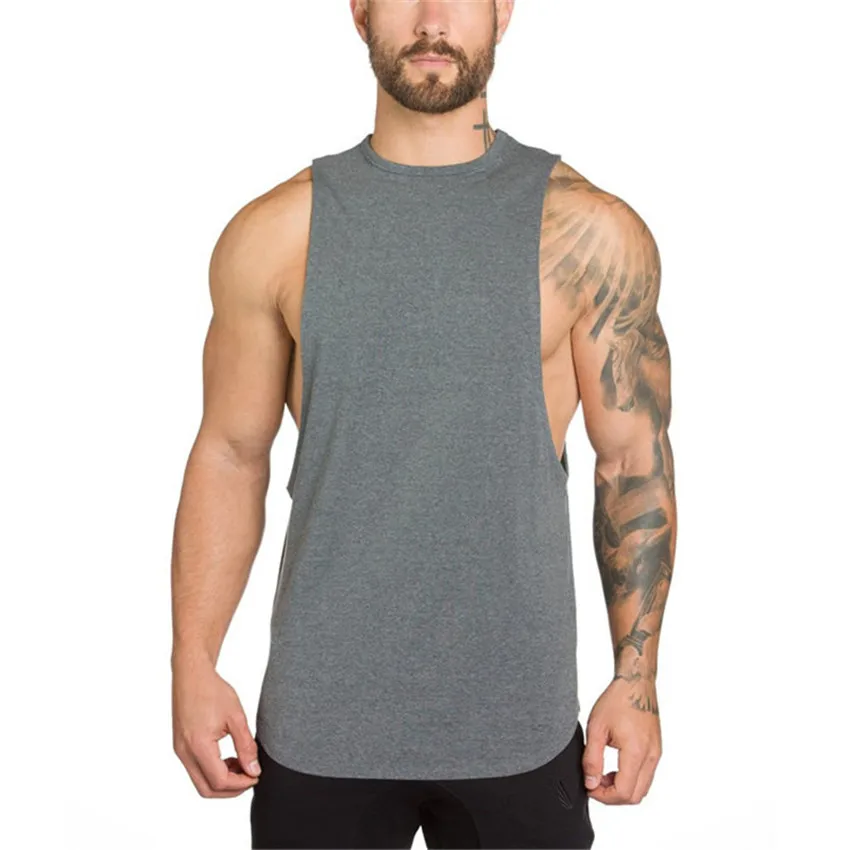 2018 Mens New Casual Round Neck Vest Cotton Men Tank Top Summer Mens Fashion Brand Bodybuilding