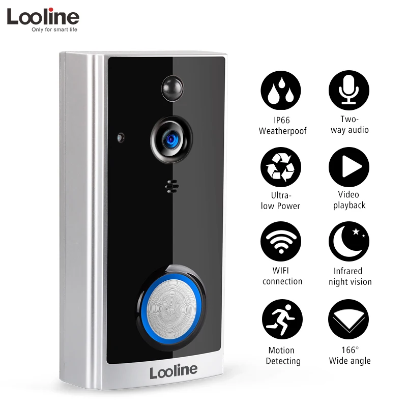 

Doorbell Intercom IP Camera Waterproof Wifi With Free 16G Card and Tow Batteries deurbel met Camera Looline Two-Way Talk Video