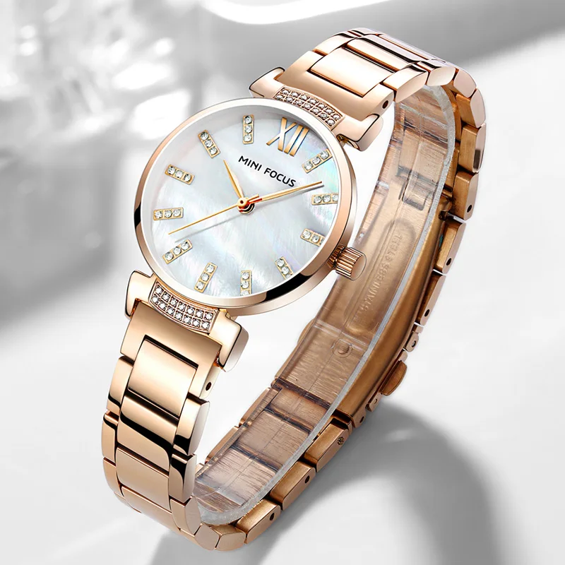 MINI FOCUS Women's Luxury Quartz Watches Simple Waterproof Dress Wrist Watch Lady Woman Relogios Femininos Clock 0227Rose MINI FOCUS Women's Luxury Quartz Watches Simple Waterproof Dress Wrist Watch Lady Woman Relogios Femininos Clock 0227Rose