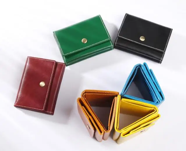 

2019 new wallet Japanese handmade leather cowhide short men and women purse palm in the treasured skinned purse