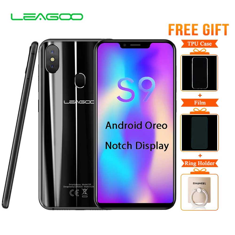 LEAGOO S9 Android 8 1 смартфон 5 85 &quot19:9 экран 4G LTE 4 Гб + 32 ГБ Восьмиядерный двойной сим