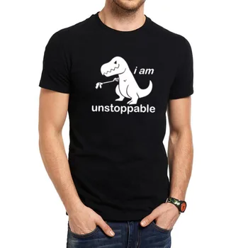 

Loo Show Mens I Am Unstoppable T-Rex Funny Casual T-Shirts Men Tee