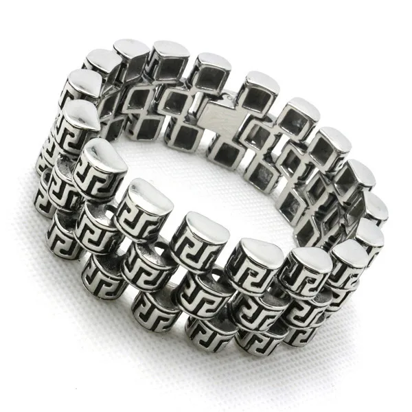

Free Shipping Fashion 143g Cool Rock Punk Style Bracelet Biker 316 Stainless Steel Hot Sale Figure Bracelet On Promotion