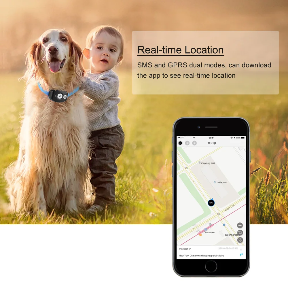 Mini Waterproof GPS Dog Collar Tracker Locator for Kids Children Pets