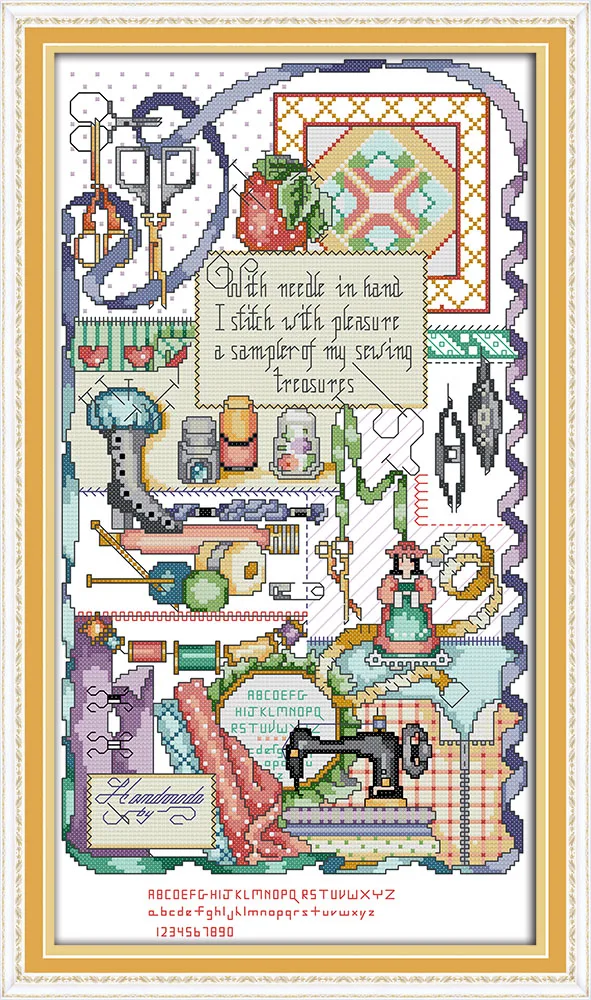 

Sewing Machine Dmc Embroidery Floss Wall Decoration Cross Stitch Embroidery Needlework Sets Gifts for Mother