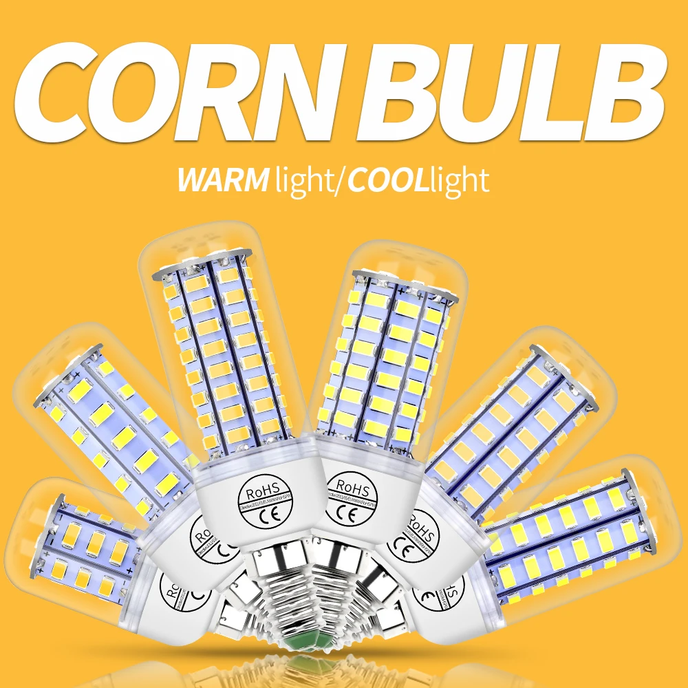 E27 Corn Bulb 220V Bombilla Vela LED E14 Bulb GU10 LED Lamp B22 24 36 48 56 69 72 LEDs Light For Home 5730 Chandelier Lighting