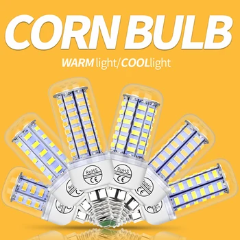

E27 Corn Bulb 220V Bombilla Vela LED E14 Bulb GU10 LED Lamp B22 24 36 48 56 69 72 LEDs Light For Home 5730 Chandelier Lighting