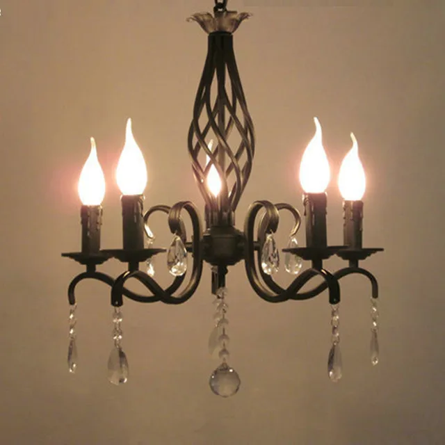 bar retro de hierro forjado lamparas de arana de iluminacion de cocina mini lampara vintage led lamparas de vela europa dormitorio comedor habitacion