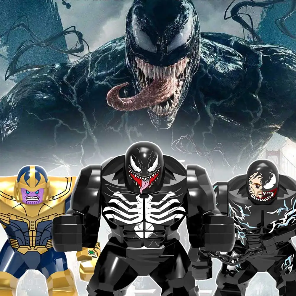 

Venom Hulk Superhero Building Blocks Marvel Spiderman Compatible Legoings Miniacture Character Creative Toy Children Gifts 27