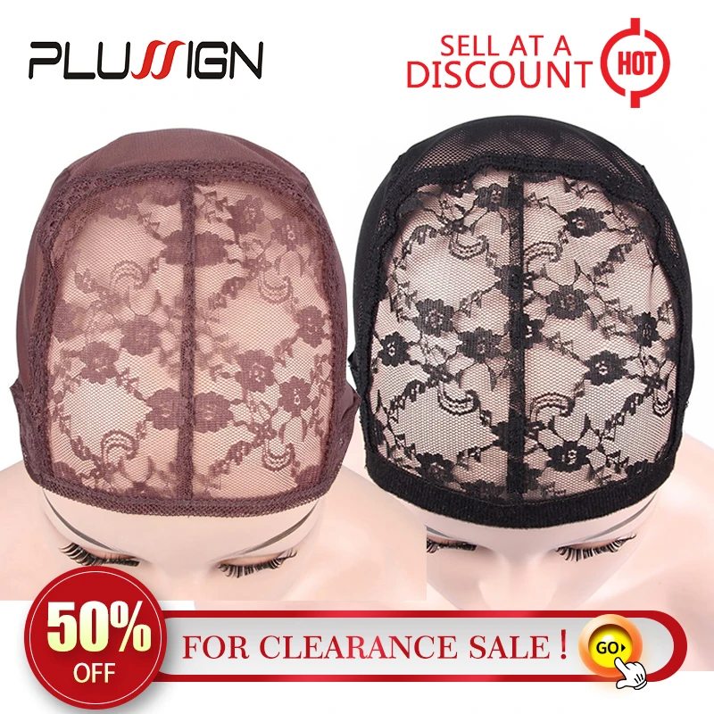 

Plussign Adjustable Wig Cap For Making Wigs Lace Net Cap Black Brown 1pcs Wholesale Clearance Sale Wig Making Tools Wave Cap