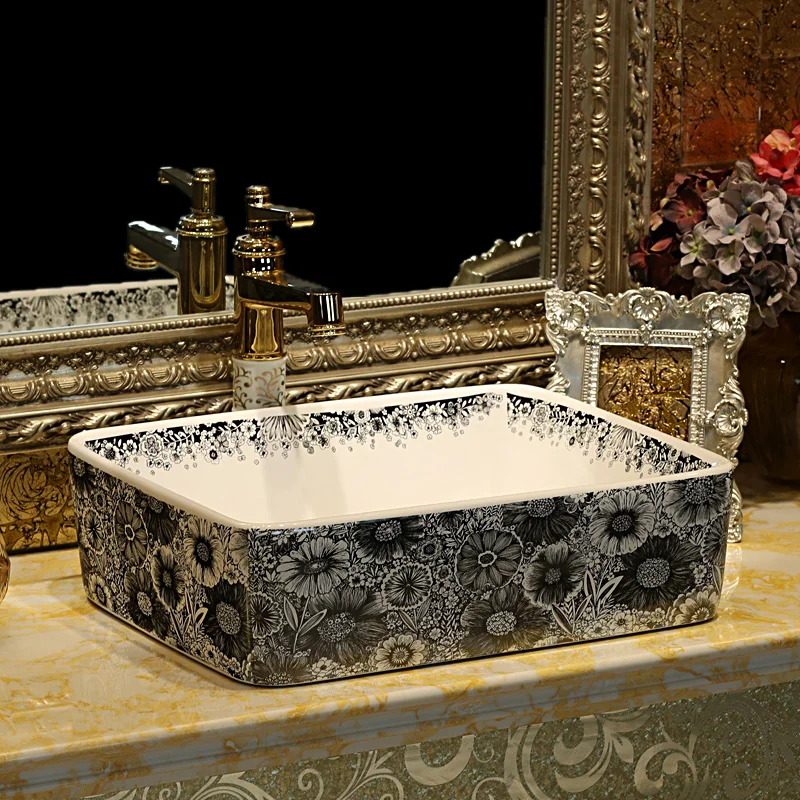 Цзиндэчжэнь керамическая Столешница Раковина для умывальника для ванной комнаты lavabo раковина прямоугольная керамика умывальник раковина для ванной