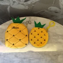 2 размера-8 см ананас плюшевый Кошелек, 10 см мини-плюшевые игрушки кошелек, цепочка для ключей плюшевые портмоне