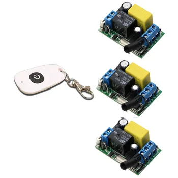 

Smart Home AC220V 1CH Wireless Remote Control System Transmitter and 3 Receivers Universal Gate Remote Control In Stock