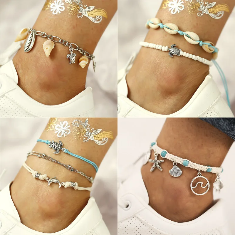 

Boho Sea Shell Cowrie Anklets For Women Turtle Ankle Silver Starfish Leg Bracelet Gold Foot Chain Seashell Anklet Beach Jewelry