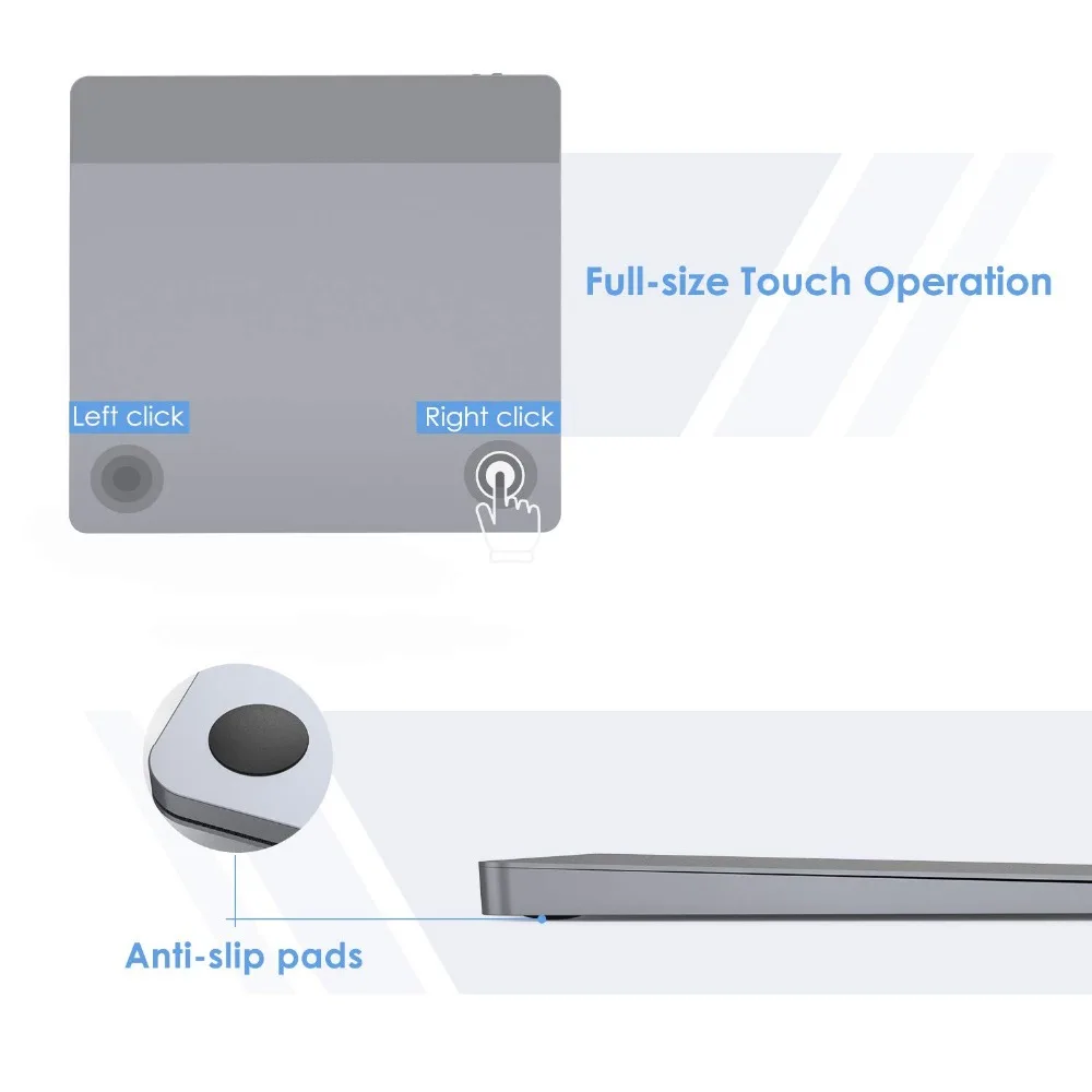 Jelly Comb Trackpad inalámbrico recargable con Nano receptor táctil inalámbrico para ordenador portátil PC almohadilla táctil USB para Windows 10 Mac OS - 2