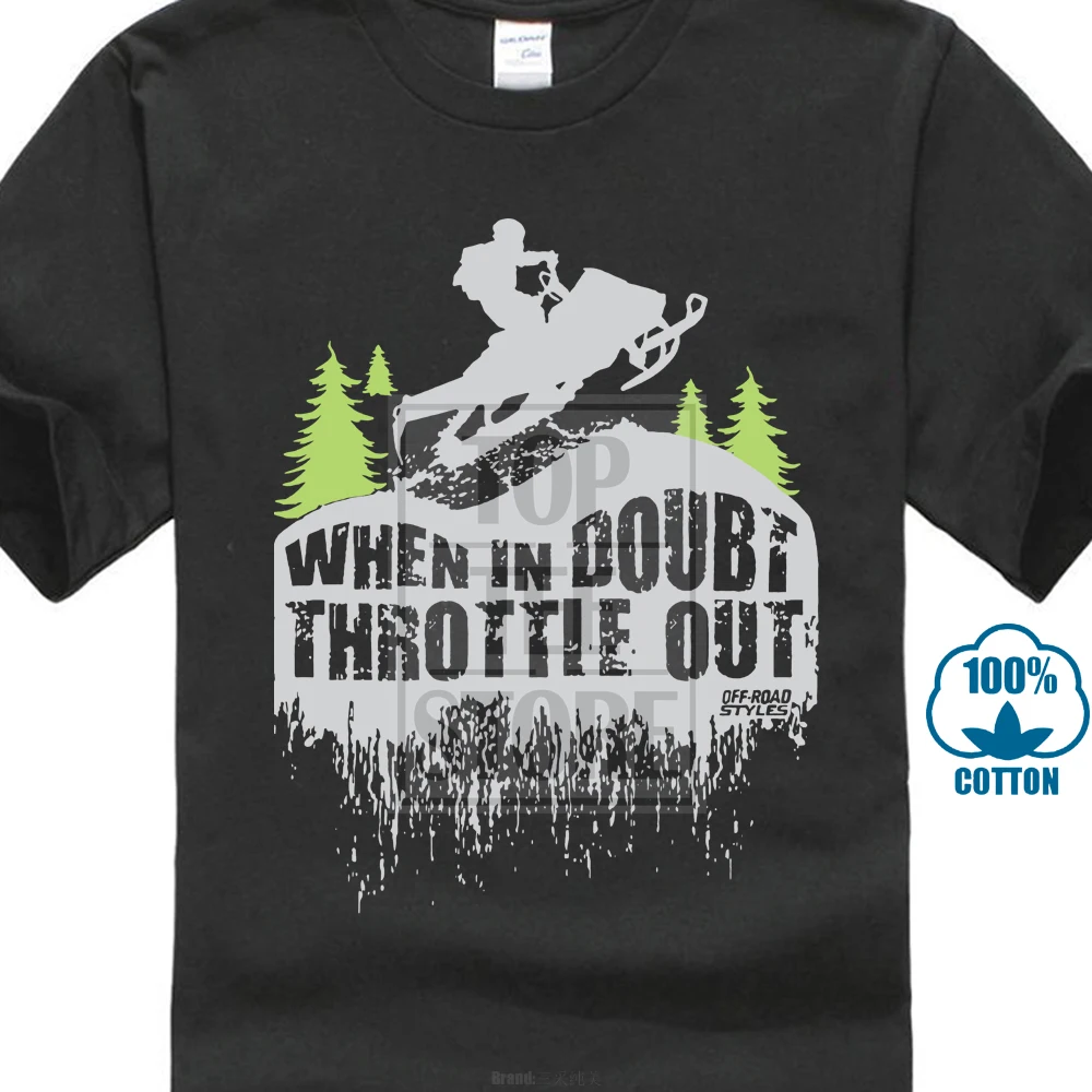 Snowmobile Throttle Out Men'S T Shirt Hip Hop Clothing Cotton Short