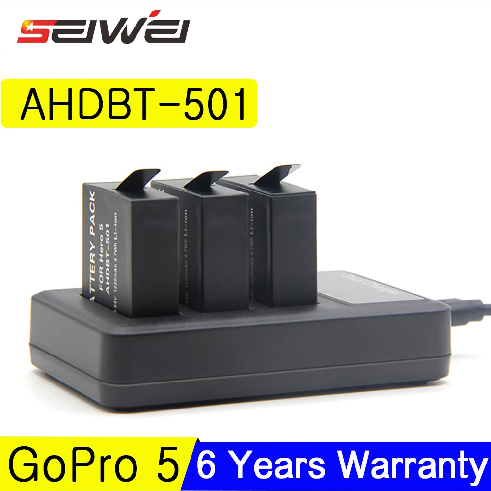 1220mAh AHDBT 501 Sport Camera Battery & 3 way Smart LCD