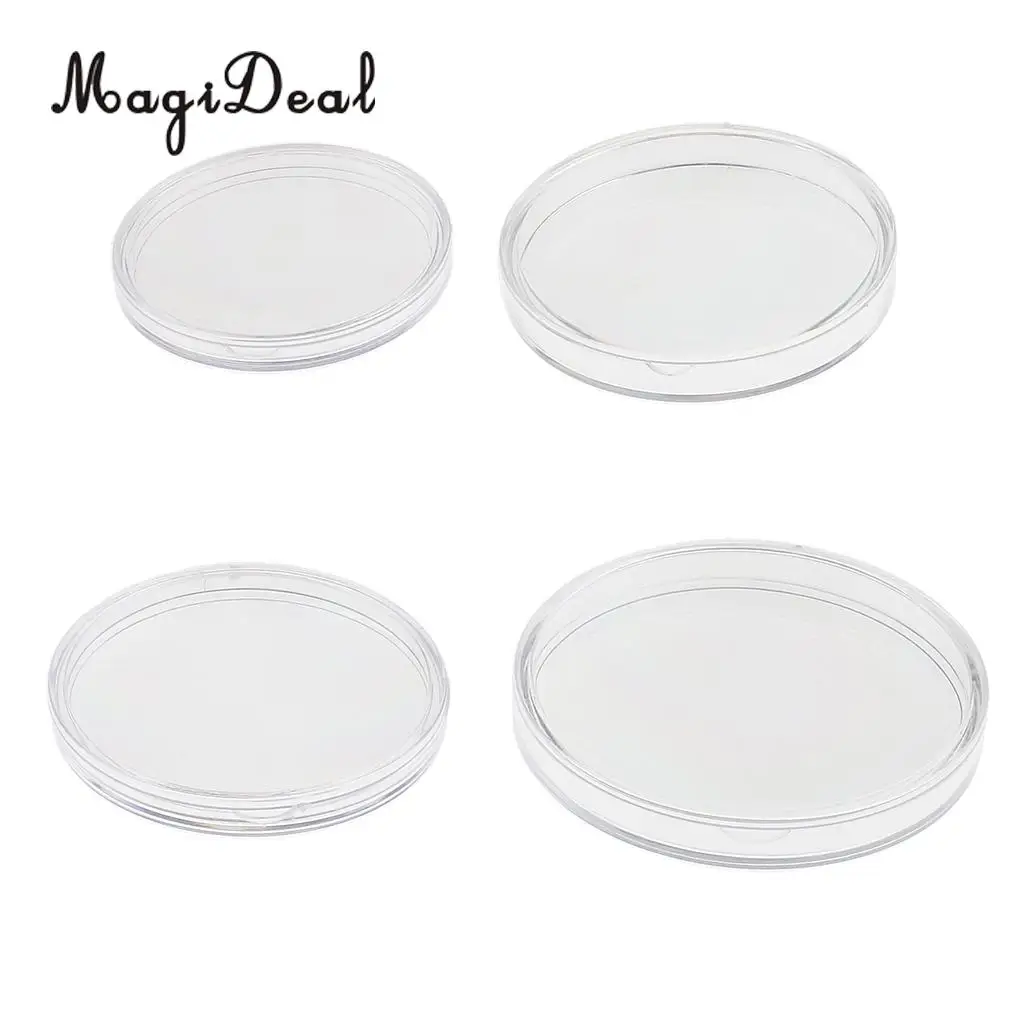 MagiDeal 10 Pcs/Lot Clear Coin Capsules Containers Holders Collectors Gift  46mm / 54mm / 55mm / 65mm