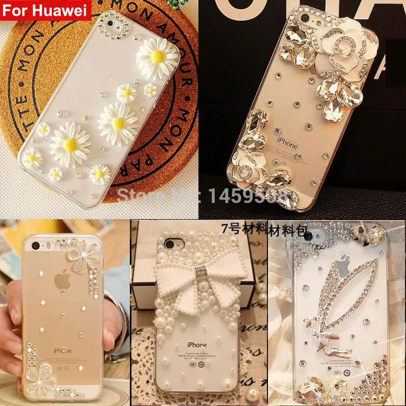 

For HuaWei Nova 2 plus 2S 3 3i 4 4E 5 Honor 8X Max 8A 10i Rhinestone Case Diamond Flower Cover Crystal Bow Phone Case