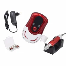 Красный Портативный ногтей дрель мощность коробка для Wi-Fi роутера маникюр и машинка для педикюра ручка 4 сверла инструменты для ногтей