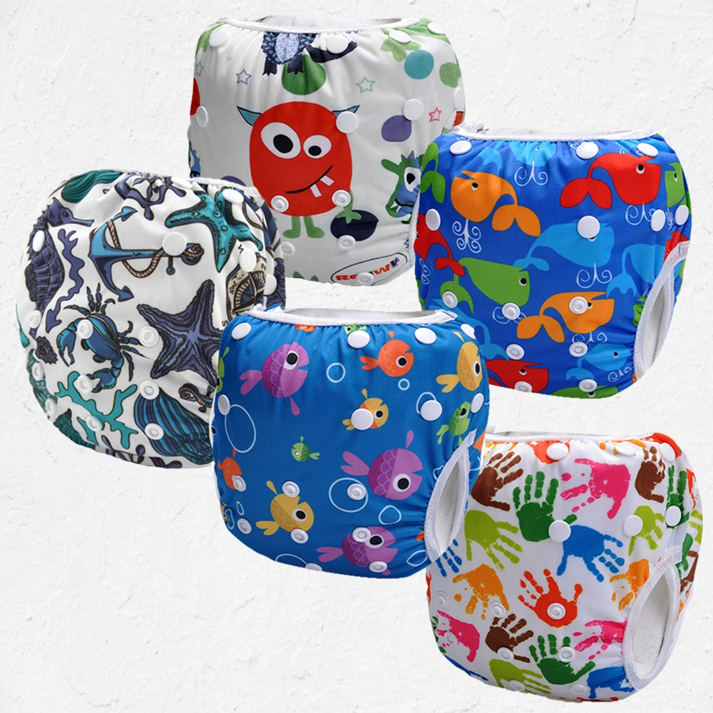 5pcs/lot swim diapers for baby swimwear swimsuit baby boys or girls 1 3