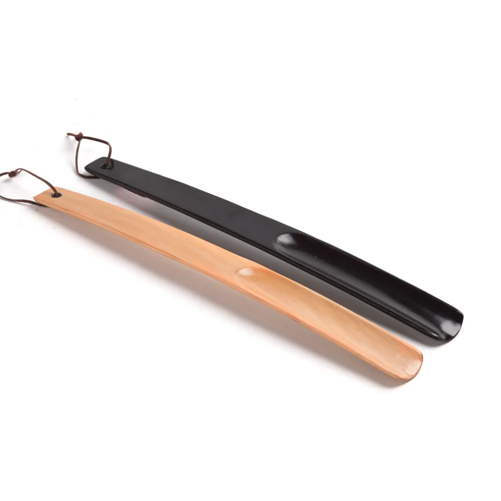 Hot New Fashion Shoes Horns Wooden Shoes Spoon Pull Shoe Horn Random Color Convenient Wearing Shoes Horn And Spoon