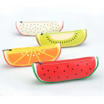 

Creative Fruit Pencil Case for girls Cute PU Leather pencil box Stationery Pouch Storage pen bag School Supplies Zakka
