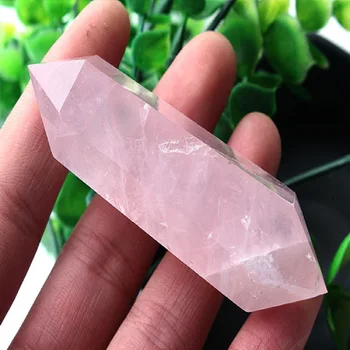 

3pcs Wholesale High Quality Rose Crystal Points Stone Natural Crystal Quartz Points Double Terminat Wand Cluster Stone Points