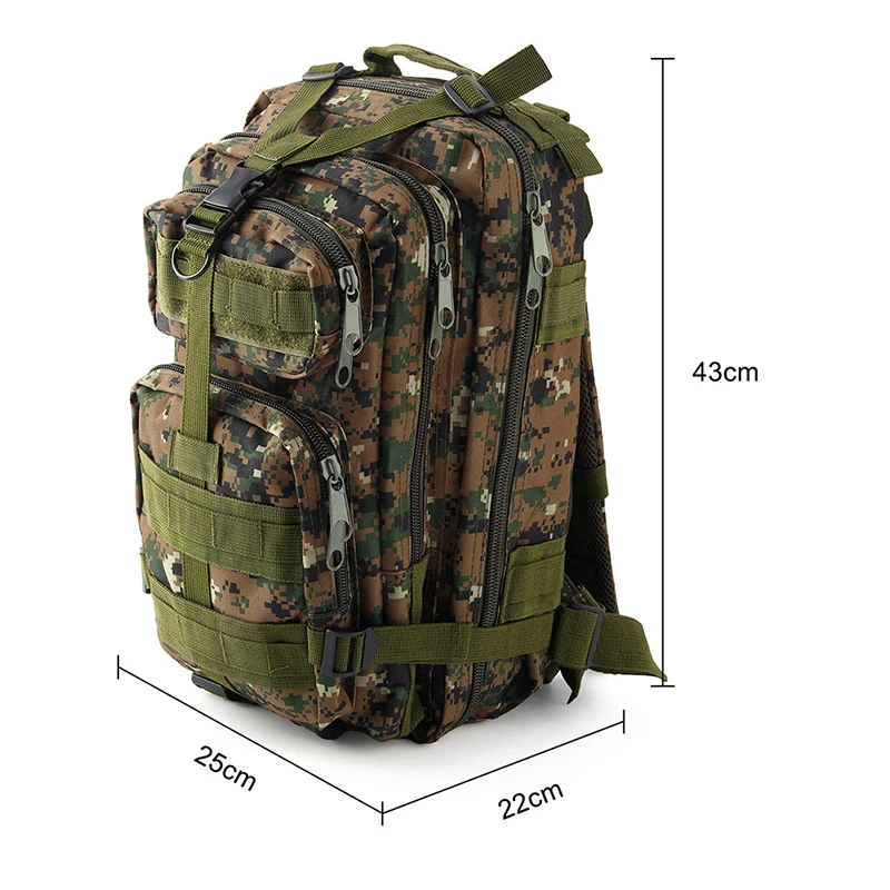 

Unisex Waterproof Nylon Backpacks Army Military Tactical Large Capacity Rucksack 30L Outdoor Travel Camping Hiking Survival Bag