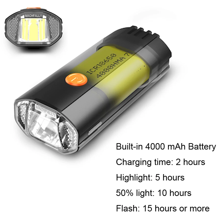Cheap NEWBOLER German Standard Flashlight For Bicycle 4000 mAh Bike light Front and Back Light Kit USB LED Headlight Accessories Mount 2