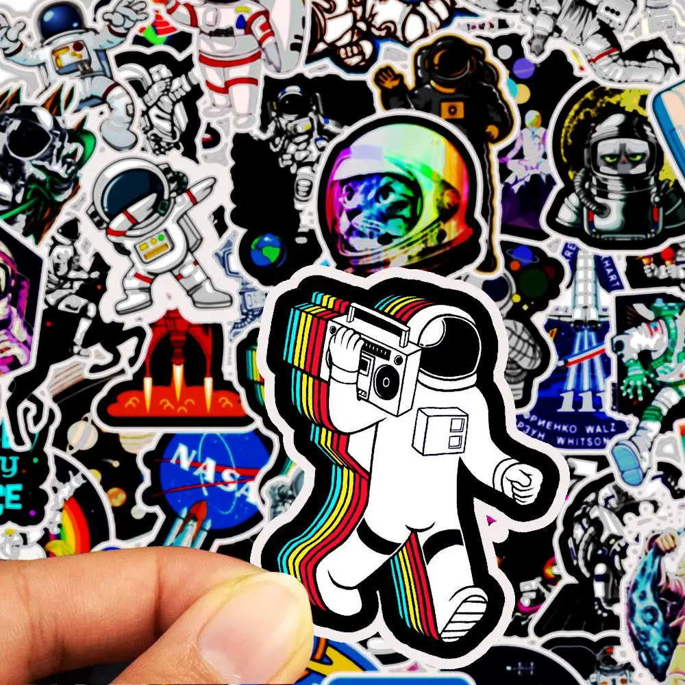 50PCS Outer Space Stickers Toys for Children Alien UFO Astronaut Rocket Ship Planet Sticker to Scrapbooking Skateboard Laptop