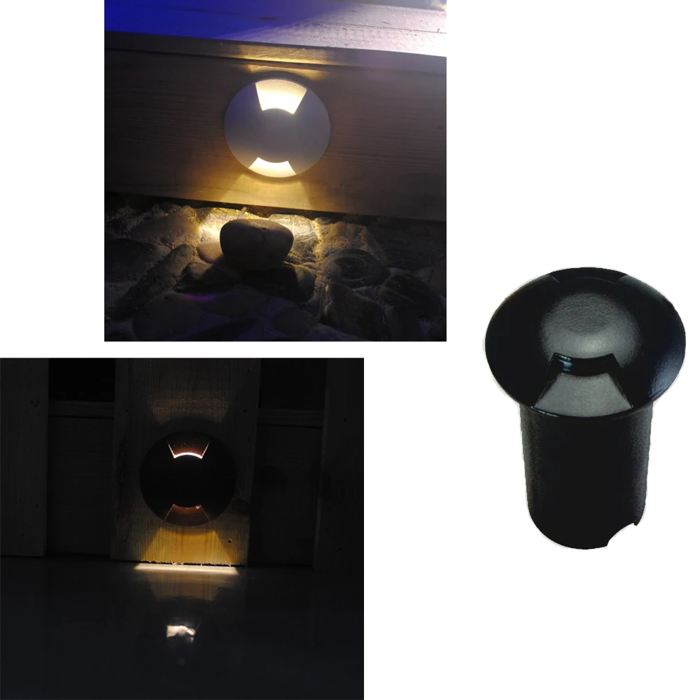 

IP67 2 Way Lighting Angle Aluminum LED Underground Lamp LED Outdoor Garden Stairs Lights Set of 6(White/Brown/Black Cover )