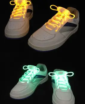 

200Pair Fashionable LED Shoelaces Luminous Flashing Shoe Laces Disco Party Light Up Glow Nylon Strap