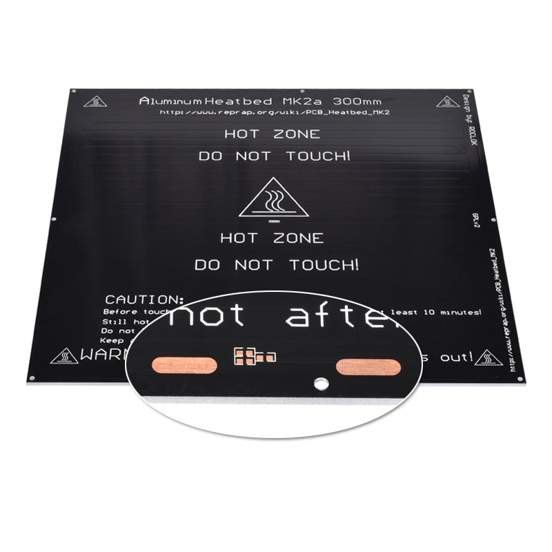 Peças de Impressora v para Mendel Alumínio Heatbed Placa Quente 300*300*3mm Preto 12 v 24 Reprap Rampas 1.4 3d Cama Aquecida Mk2a 14 preto 12 v 24 v para mendel