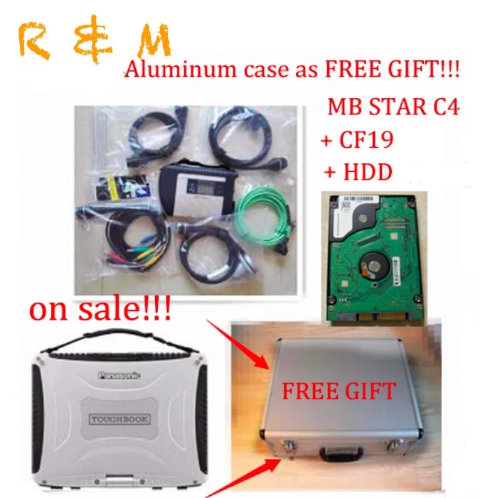 

MB C4 star diagnosis compact tester scanner 4 mb star c4 sd connect + C4 full set software HDD + military CF19 toughbook DHL fre