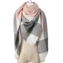 Drop Ship Winter Brand Women Scarf Fashion Warm in Winter Plaid Shawl Wool Blanket Scarves Triangle Bufanda Wholesale