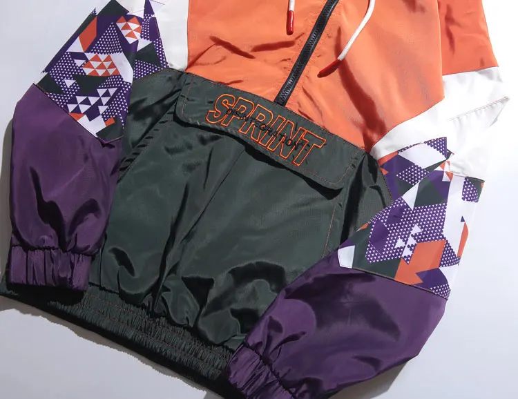 Color Block Patchwork Hooded Jackets 4