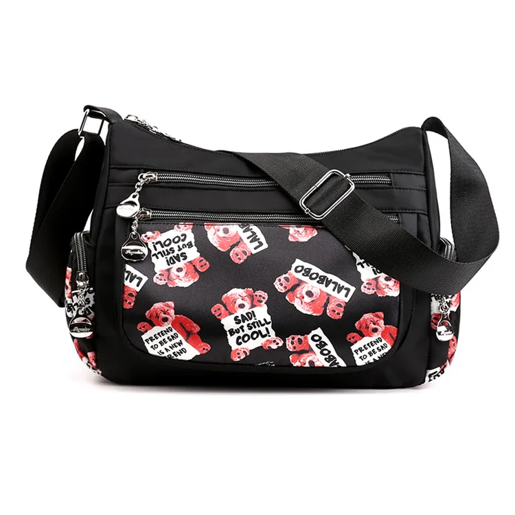6 несколькими графическими Для женщин через плечо, сумки-мессенджеры Нейлоновые женские сумки через плечо бренда кошелек Bolsos - Цвет: Small Bear