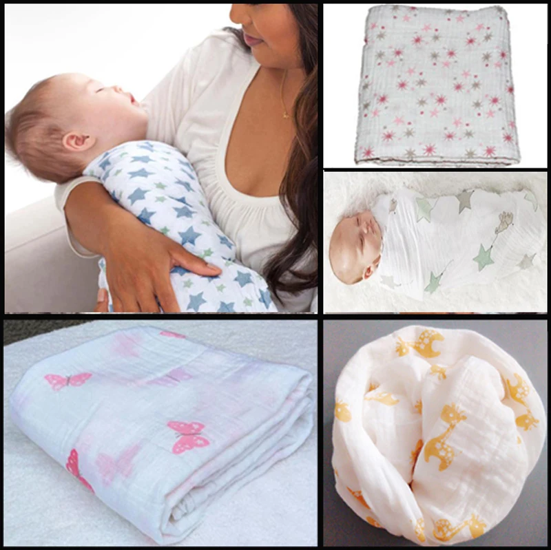 120x120/47*47 Seasons Aden Anais Muslin Newborn Baby Bath Towel bedding Swaddle Blankets Cotton
