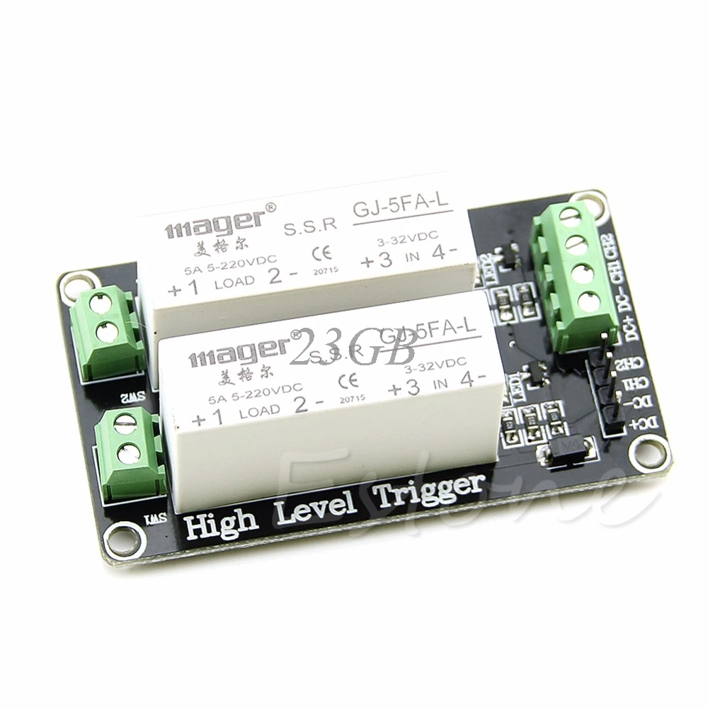 

2 Channel SSR Solid State Relay High-low trigger 5A 5V 12V For Uno R3 N27
