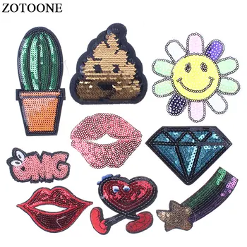 

ZOTOONE Sequin Embroidered Fruit Color Lipstick Lips Patch DIY Cute Cartoon Girl Skirt Denim Jacket Stickers Badges Accessories