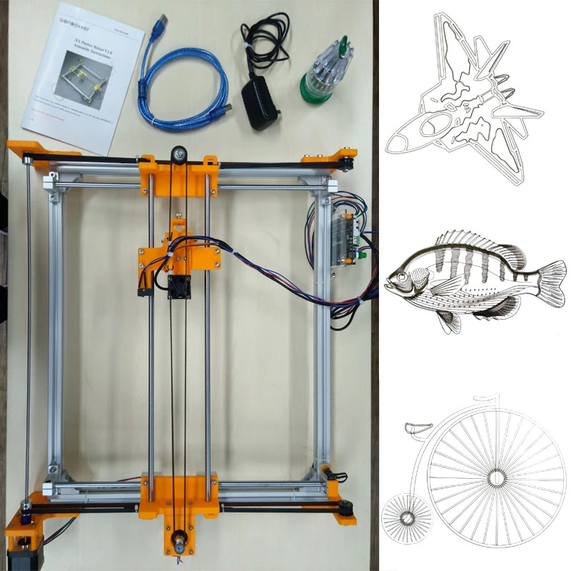

GenBotter Draft CNC Laser Engraving Machine XY Pen Plotter Robot Auto Write Draw A4 21X29cm DIY Logo Mark Printer Carver Cutter