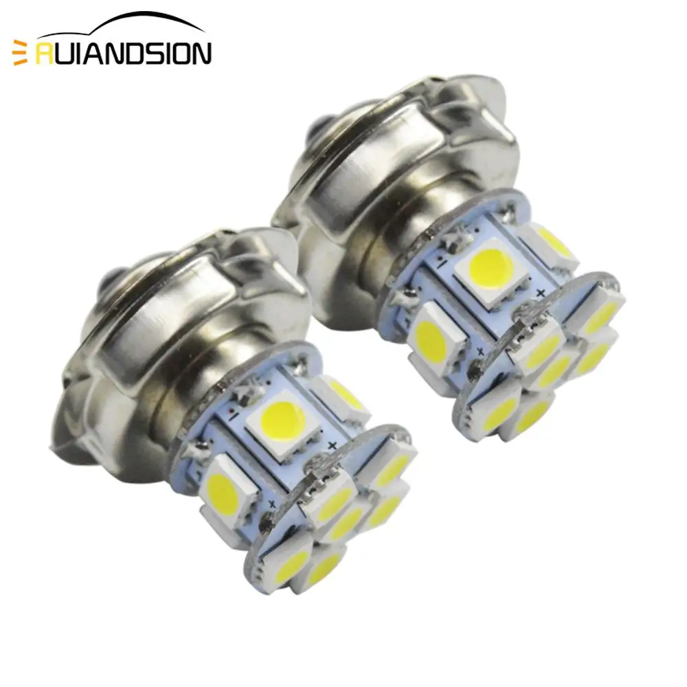 2x2 Вт 360LM P26S светодиодный 12 smd СВЕТОДИОДНЫЙ передняя фара мотоцикла 5050 чипы мотоцикла дальнего света моторная фара велосипед скутер фары для автомобиля повышенной проходимости