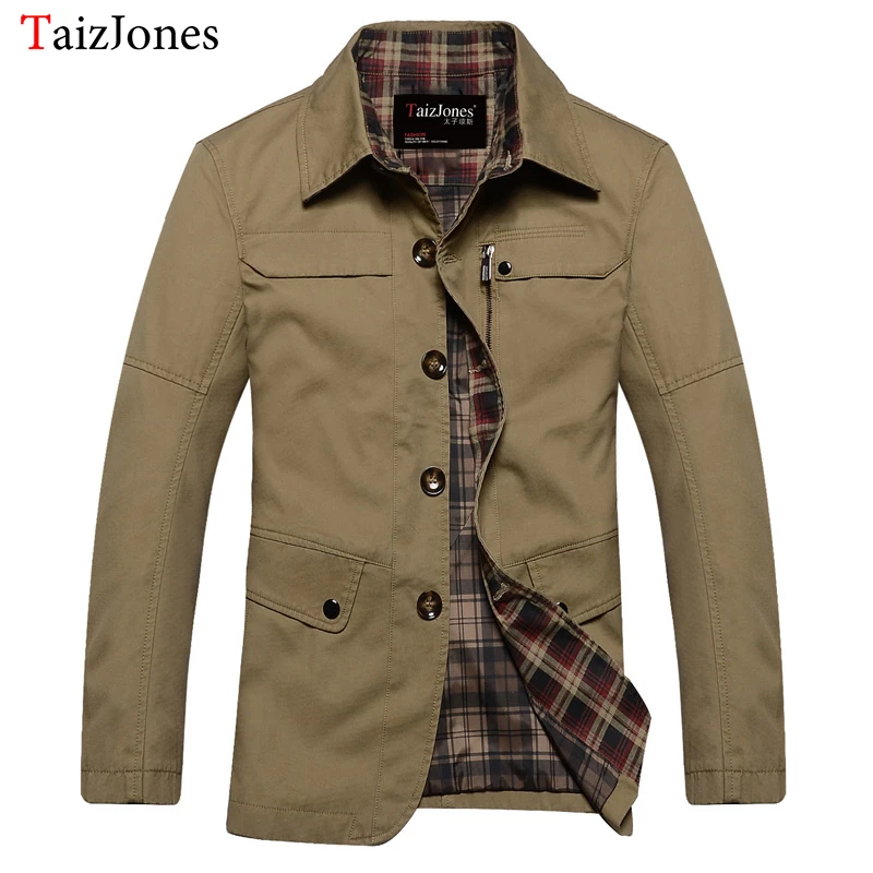 

Cotton men jacket spring and autumn solid color simple casual long jackets kahki black and army green coat 3358 plus size m-5xl