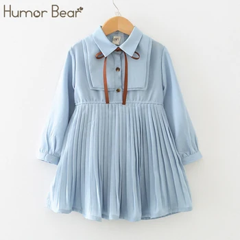 

Humor Bear Baby Girls Dress 2020 School Student Brand New Spring & Autumn Bow Long Sleeve Dress Kids Clothing Princess Dresses