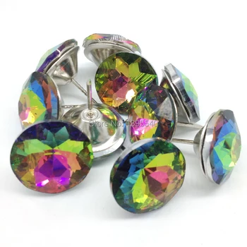 

Colorful Crystal Glass Nails Sofa Industry Decoration Fileds Soft Crystal Nail Tacks KTV Wall Decorative Buckle Nails Rongjing