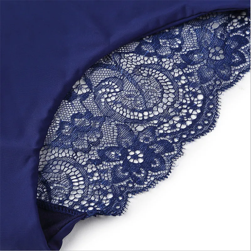 Epacket Shipping Ladies Light and thin Briefs Ice-silk Seamless But Lace Back Women's Triangles Panties Big Size S-2XL-13
