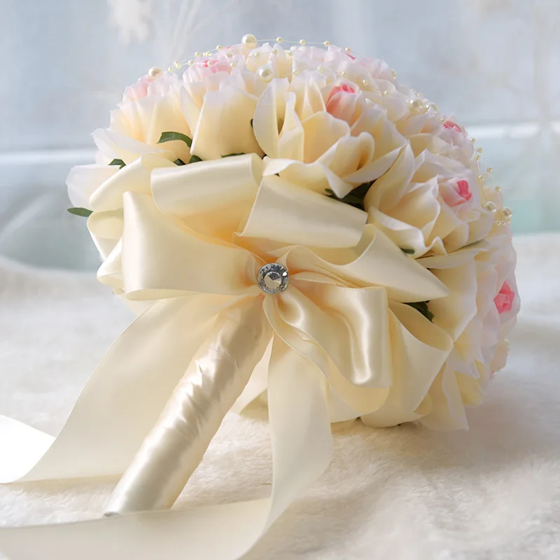 JaneVini шампанское Белые Свадебные цветы букет невесты Жемчуг искусственный Жених Брошь букет цветов Mazzi Di Fiori 2018
