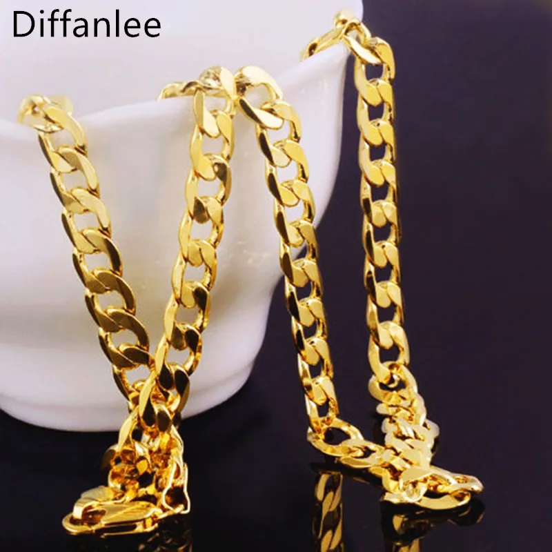 High quality Classic Men's Copper Gold Color Link Chain Single buckle