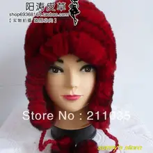 Женские зимние шапки с кроличьим мехом больших размеров, женская вязаная шапка, защищающая уши женское утепленное плотное пальто